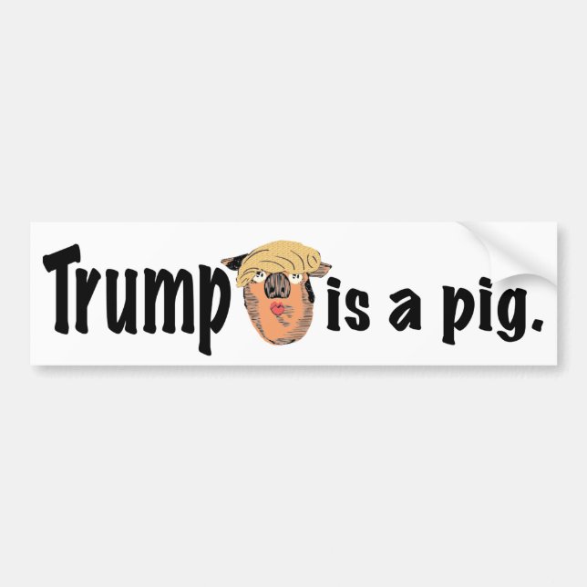 Trump ist ein Schwein Autoaufkleber (Vorne)