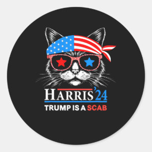 Trump ist eine Scab-Abstimmung Harris Vheimer Cat Runder Aufkleber