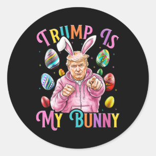 Trump ist mein sonniger Frühlingsjäger und macht O Runder Aufkleber