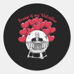 Trump ist mein Valentine Funny Trump Coquette Bow  Runder Aufkleber