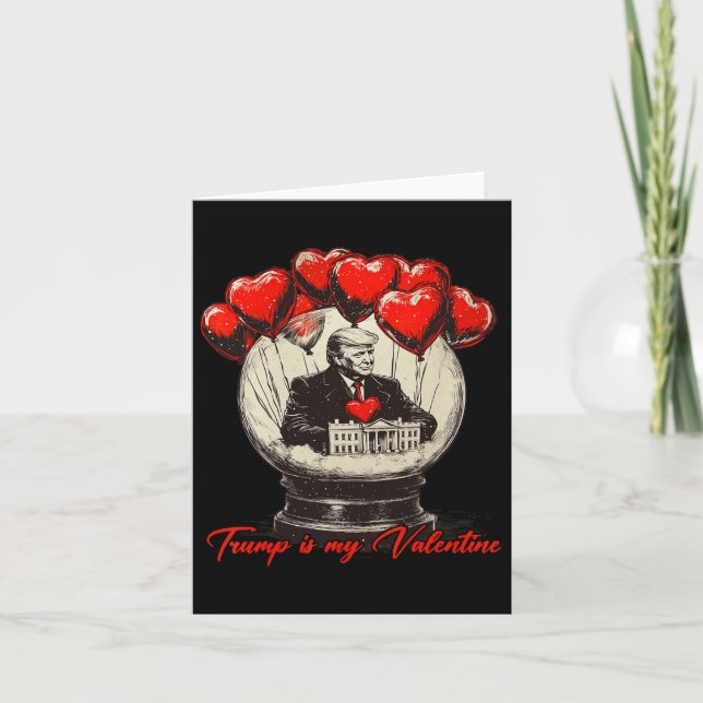 Trump ist mein Valentine Retro Valentine Snow Glob Karte (Vorderseite)
