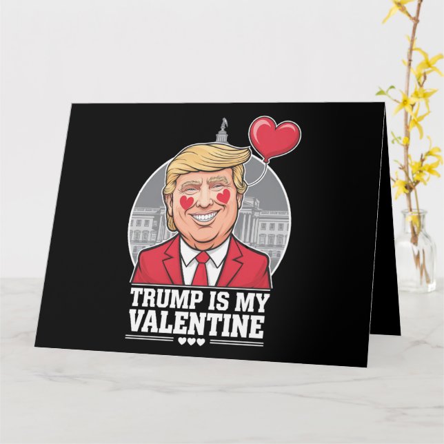 Trump ist mein Valentine Retro-Valentinstag Karte (Gelbe Blume)