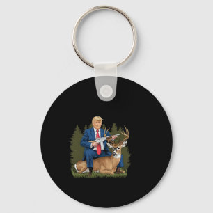 Trump Jagd auf Hirsch Funny Beer Drink Bier Schlüsselanhänger