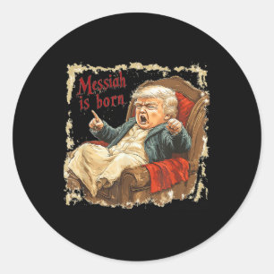Trump Jesus Christ Ugly Weihnachten Runder Aufkleber