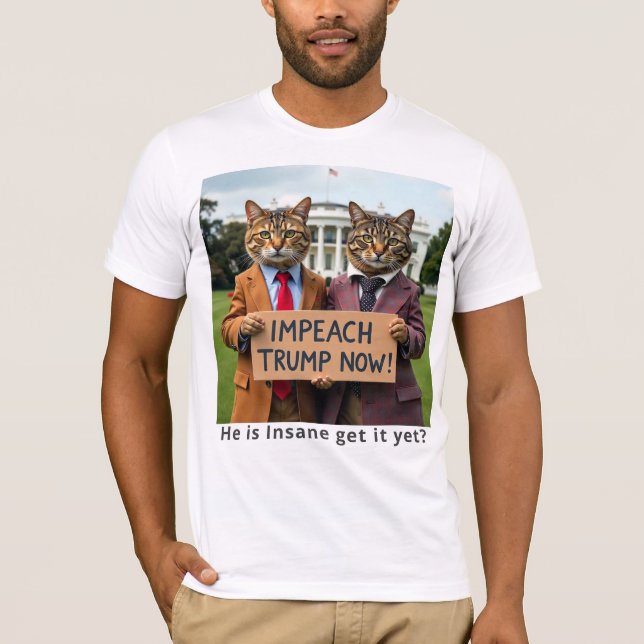 Trump jetzt Katzen in Anzug einbinden T-Shirt (Vorderseite)