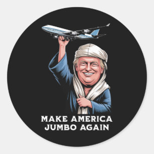 Trump Jumbo Jet Adventure für Luftfahrtenthusiaste Runder Aufkleber