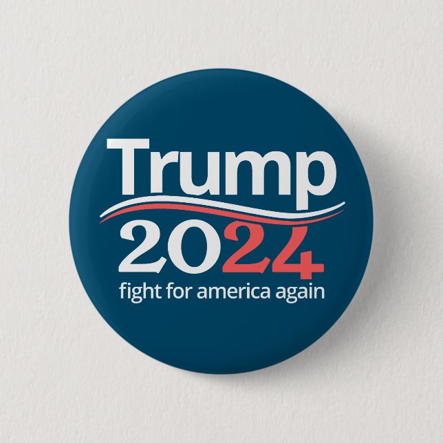 Trump kämpft für Amerika - Trump Vance 2024 Button (Vorderseite)