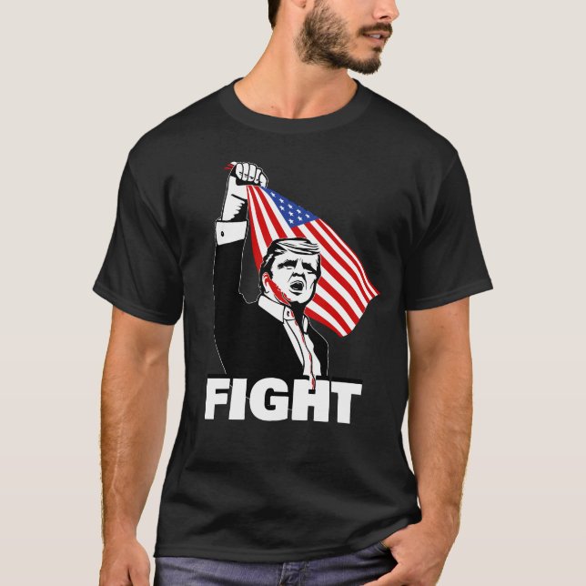 Trump kämpft gegen Mordanschlag T - Shirt für Wahl (Vorderseite)
