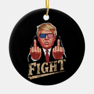 Trump kämpft gegen US-Wahlen Retro Vintag Keramik Ornament