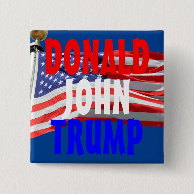 Trump kandidiert für den Flag-Button des Präsident Button (Vorderseite)