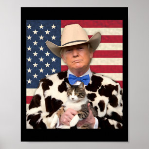 Trump-Katze-Shirt Lustiges Cowboy Donald Trump 202 Poster