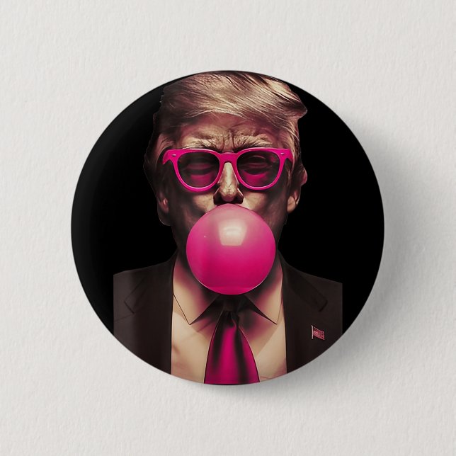 Trump Kaugummi Lustig  Button (Vorderseite)