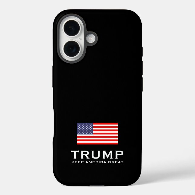 Trump Keep America Great USA flag iPhone 16 Coque (Verso)