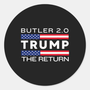 Trump kehrt Butler Rallye Kampf zurück Trump Elon Runder Aufkleber