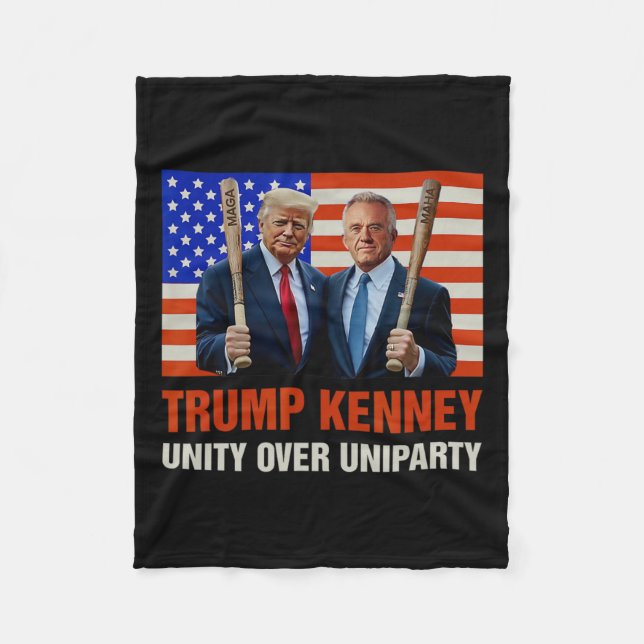 Trump Kennedy Unity over Uniparty 2024 Funny Elect Fleecedecke (Vorderseite)