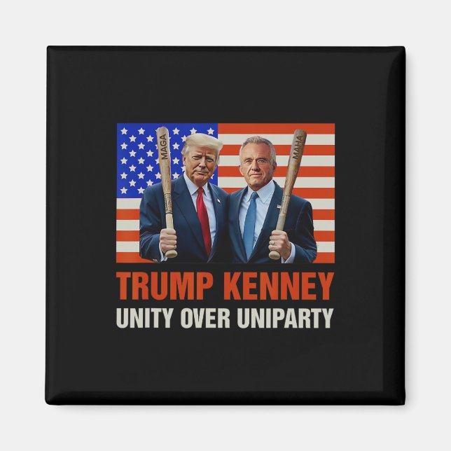 Trump Kennedy Unity over Uniparty 2024 Funny Elect Magnet (Vorne)
