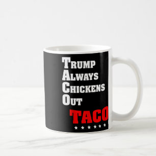 Trump kneift immer beim Taco-Handel Lustiges Meme Kaffeetasse