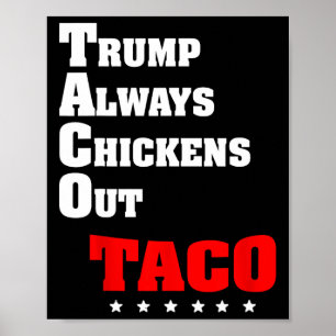 Trump kneift immer beim Taco-Handel Lustiges Meme  Poster