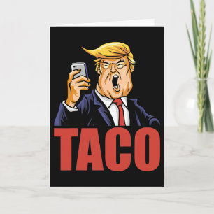 Trump kneift immer Funny Taco Joke Retro Stil Karte