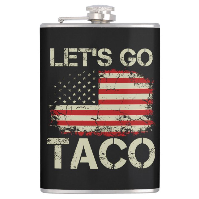 Trump kneift immer Let's Go Taco Flachmann (Vorderseite)