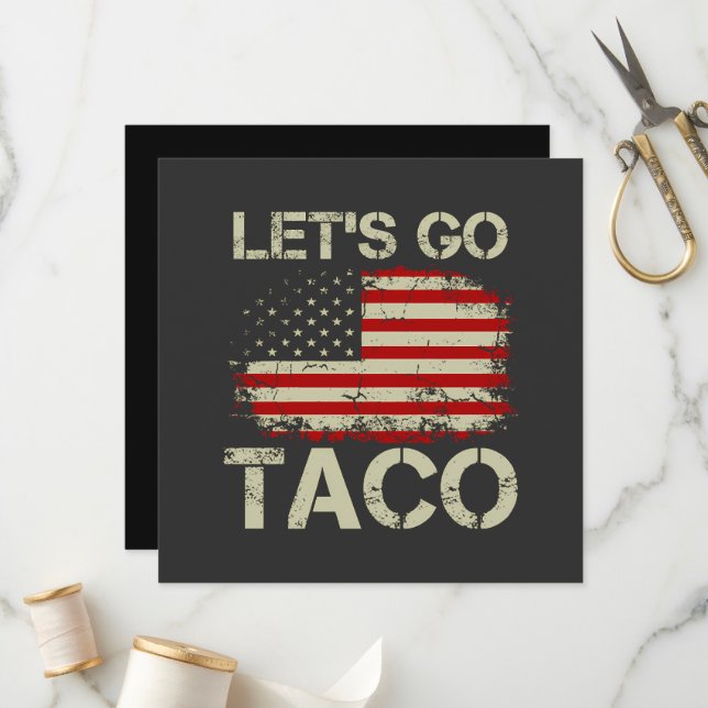 Trump kneift immer Let's Go Taco Programm (Vorderseite/Rückseite Beispiel)