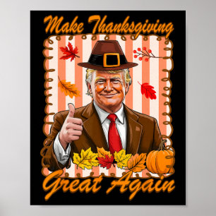 Trump-Kürbis Lustig Mach Erntedankfest Wieder Groß Poster
