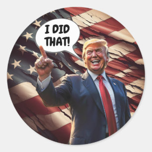 Trump lachen Ich tat das Runder Aufkleber