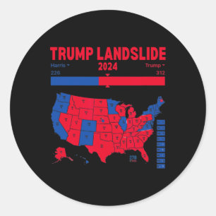 Trump Landslide 2024 Wahlplan 312 - Wahlplan Runder Aufkleber