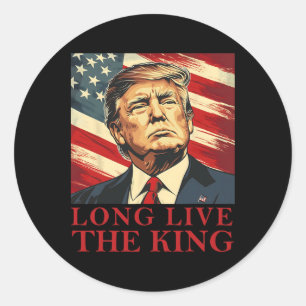 Trump Lang lebe der König Amerikanisch Patriotisch Runder Aufkleber