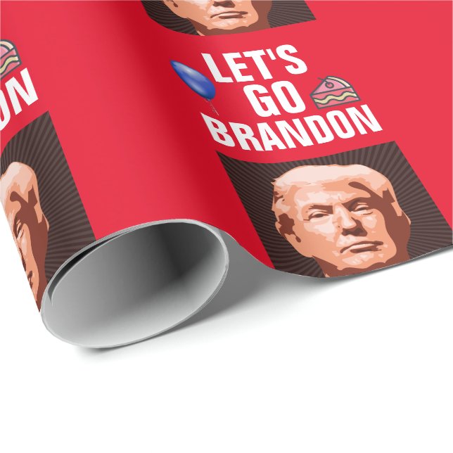 TRUMP LET'S GO BRANDON BIRTHDAY WRAPPING PAPIER GESCHENKPAPIER (Rolleneckpunkt)