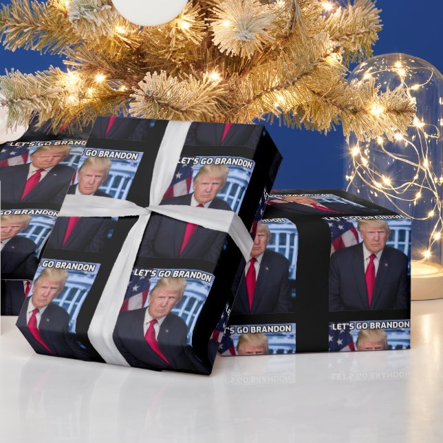 TRUMP LET'S GO BRANDON CHRISTMAS WRAPPING PAPIER GESCHENKPAPIER (Feiertage)