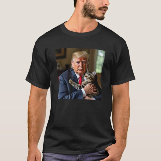 Trump-Lieben Katzen Funny Foto macht Haustiere wie T-Shirt (Vorderseite)