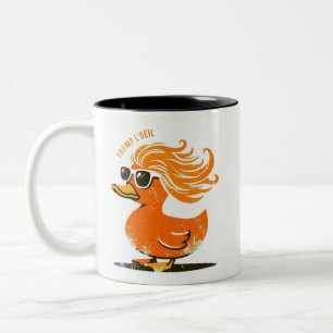 Trump l'oeil Orange Perücke und Brille Ente  Zweifarbige Tasse