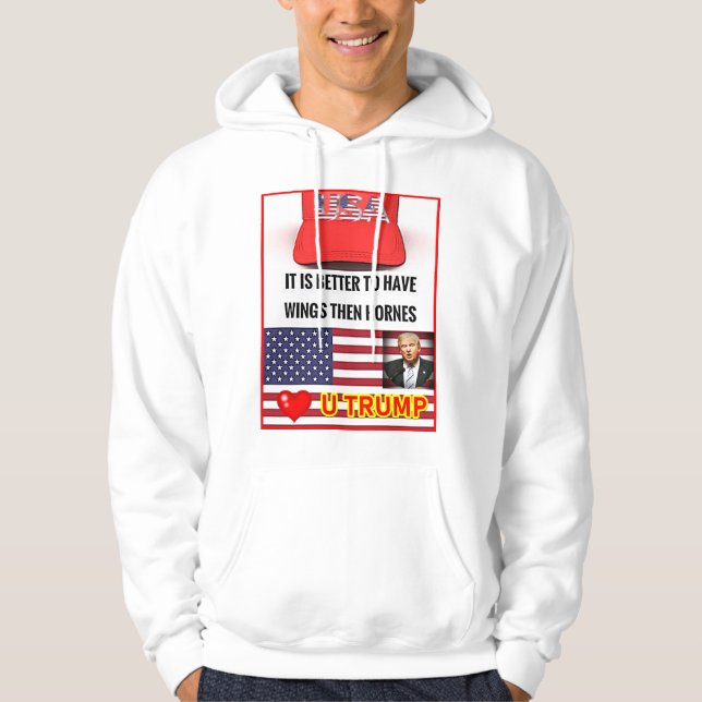 Trump Lover Men's Basic Hooded Sweatshirt (Vorderseite)