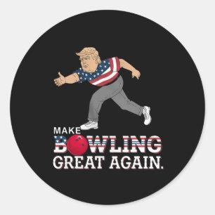 Trump macht Bowling wieder groß - Funny Patriotic Runder Aufkleber