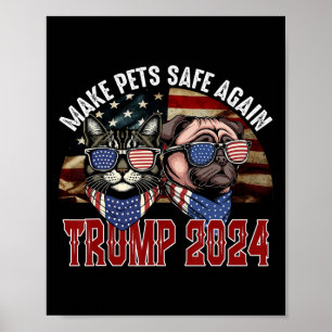 Trump macht Haustiere wieder sicher Lustig Rette u Poster