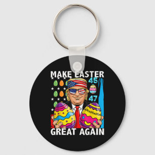 Trump macht Ostern wieder großartig 45 47 Hasenjag Schlüsselanhänger