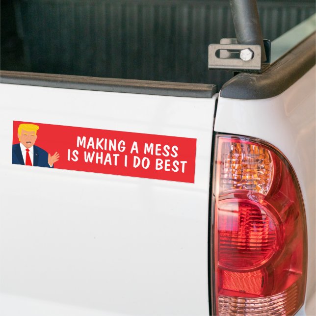 Trump macht politischen Cartoon durcheinander Autoaufkleber (Auf Lkw)