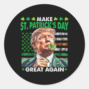 Trump macht St Patricks Day wieder großartig Irisc Runder Aufkleber