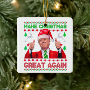 Trump macht Weihnachten wieder großartig Keramikornament