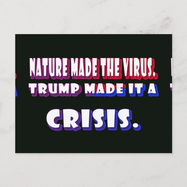 Trump machte Coronavirus zu einem weißen Text für  Postkarte (Vorderseite)