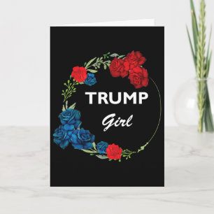 Trump Mädchen Blumenkranz  Karte