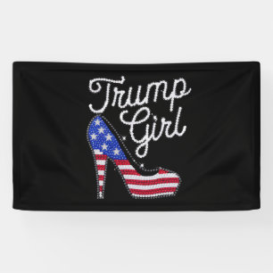 Trump Mädchen High Heel Amerikanische Flagge Bling Banner