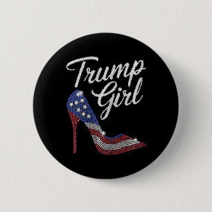 Trump Mädchen High Heel Amerikanische Flagge Bling Button