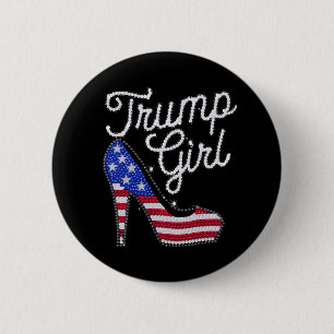 Trump Mädchen High Heel Amerikanische Flagge Bling Button