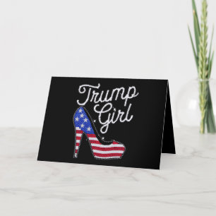 Trump Mädchen High Heel Amerikanische Flagge Bling Dankeskarte