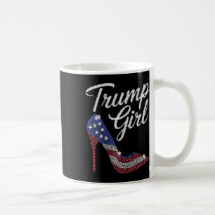 Trump Mädchen High Heel Amerikanische Flagge Bling Kaffeetasse