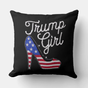 Trump Mädchen High Heel Amerikanische Flagge Bling Kissen