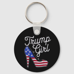 Trump Mädchen High Heel Amerikanische Flagge Bling Schlüsselanhänger
