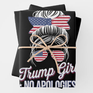 Trump Mädchen Keine Entschuldigungen Unordentliche Geschenkpapier Set